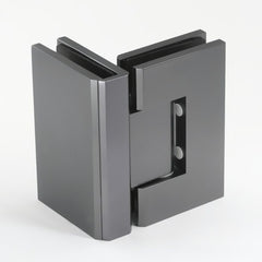 ES290OWGM – FORGE Shower Hinge Glass to Glass 90 Degree with One Way Door Stopper Gunmetal – supplier gallery view 2