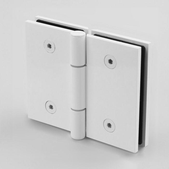 ES2BFW – FORGE Shower Hinge Glass to Glass Bifold White – supplier gallery view 2