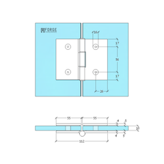 ES2BFW – FORGE Shower Hinge Glass to Glass Bifold White – supplier gallery view 3