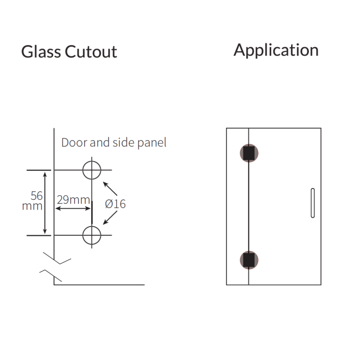 ES2BFW – FORGE Shower Hinge Glass to Glass Bifold White – supplier gallery view 4