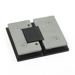 Forge Frameless Shower Hinge Heavy Duty Adjustable Glass to Glass 180 Degrees - Black