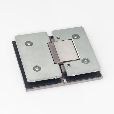Forge Frameless Shower Hinge Heavy Duty Adjustable Glass to Glass 180 Degrees - Brushed Nickel