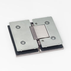 Forge Frameless Shower Hinge Heavy Duty Adjustable Glass to Glass 180 Degrees - Brushed Nickel