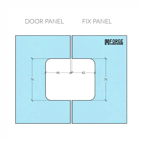 Forge Frameless Shower Hinge Heavy Duty Adjustable Glass to Glass 180 Degrees - Satin Chrome