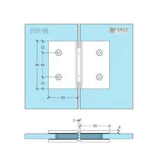 FORGE Shower Hinge Glass to Glass 180 Degree with One Way Door Stopper Brushed Rose Gold / Copper