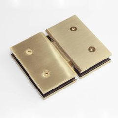 FORGE Shower Hinge Glass to Glass 180 Degree with One Way Door Stopper Brushed Brass