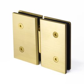 FORGE Shower Hinge Glass to Glass 180 Degree with One Way Door Stopper Nero Brushed Gold