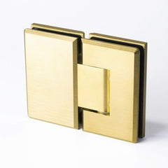 ES2OWBG – FORGE Shower Hinge Glass to Glass 180 Degree with One Way Door Stopper Nero Brushed Gold – supplier gallery view 2