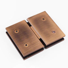 FORGE Shower Hinge Glass to Glass 180 Degree with One Way Door Stopper Brushed Rose Gold / Copper
