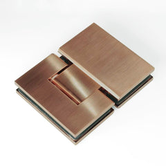 FORGE Shower Hinge Glass to Glass 180 Degree with One Way Door Stopper Brushed Rose Gold / Copper