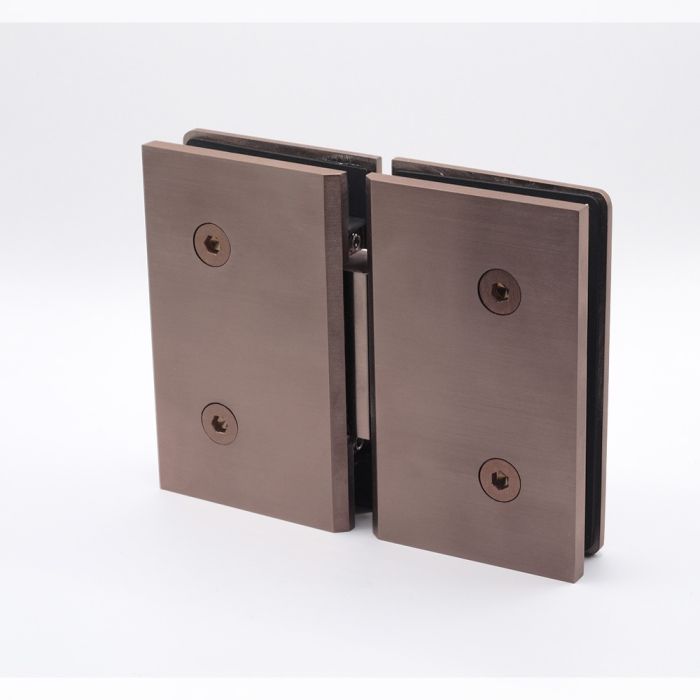ES2OWBRZ – FORGE Shower Hinge Glass to Glass 180 Degree with One Way Door Stopper Nero Brushed Bronze – supplier gallery view 2