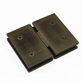 FORGE Shower Hinge Glass to Glass 180 Degree with One Way Door Stopper Dark Antique Brass