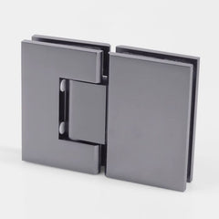 ES2OWGM – FORGE Shower Hinge Glass to Glass 180 Degree with One Way Door Stopper Gunmetal – supplier gallery view 2