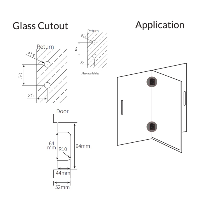 ES3AB – FORGE Shower Hinge Glass to Glass Back to Back Antique Bronze – supplier gallery view 4