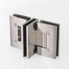 ES3BN – FORGE Shower Hinge Glass to Glass Back to Back Brushed Nickel – supplier gallery view 2