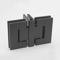 ES3OWB – FORGE Shower Hinge Glass to Glass Back to Back with One Way Door Stopper Black – supplier gallery view 2