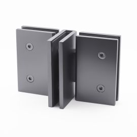 FORGE Shower Hinge Glass to Glass Back to Back with One Way Door Stopper Gunmetal