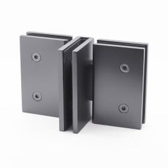 FORGE Shower Hinge Glass to Glass Back to Back with One Way Door Stopper Gunmetal