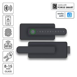 Biometric Frameless Glass Office Door Handle Smart Lock H2 Bluetooth