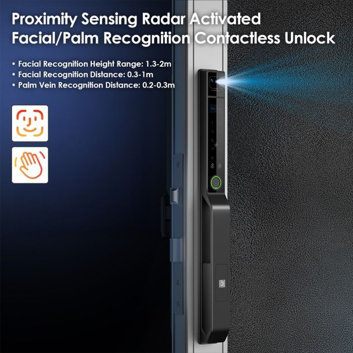 FHFESLFAS3A – FORGE Biometric Aluminium Frame Door Push & Pull Smart Lock S3A | WiFi – supplier gallery view 3