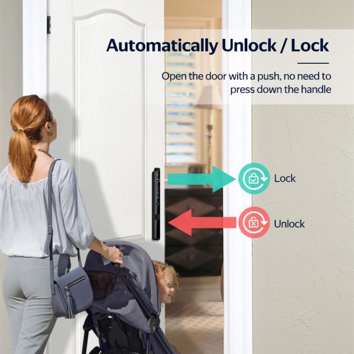 FHFESMTLKS1BA – FORGE Biometric Aluminium Frame Door Push & Pull Smart Lock S1 – supplier gallery view 5