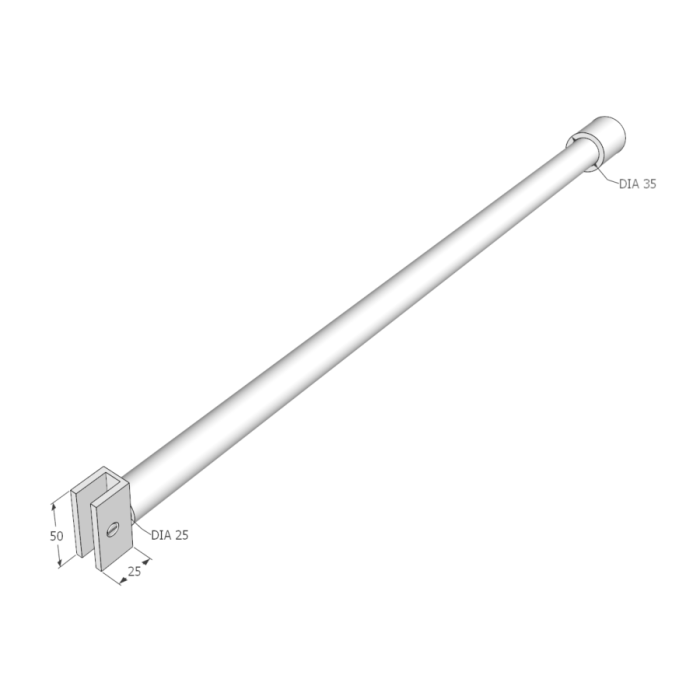 FGCB12M1200C – Bracing Bar Over Panel 12mm Glass to Ceiling 1200mm Chrome – supplier gallery view 4