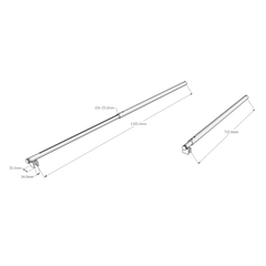 FGWB700B – Bracing Bar Glass to Wall 715-1180mm Black – supplier gallery view 3