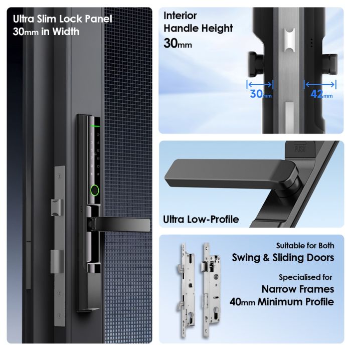 FHFEUTSLMH2A – FORGE Biometric Ultra Low Profile Smart Handle Lock H2 WiFi – supplier gallery view 2