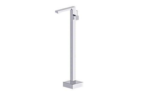 Floor Standing Bath spout and Mixer - Rectangle - Polished Chrome