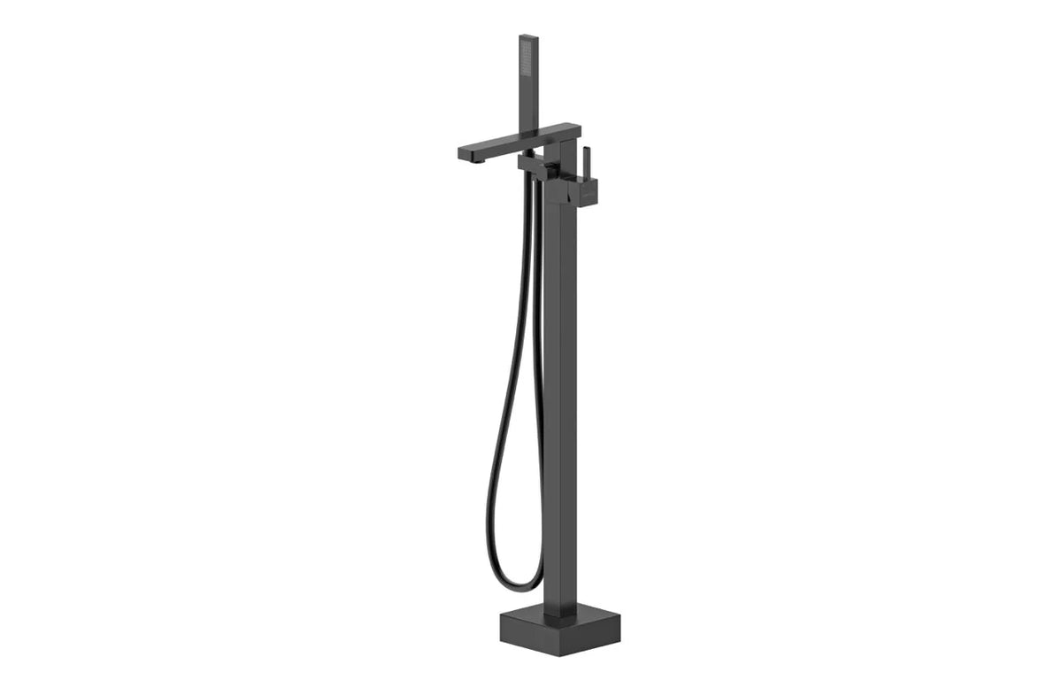 Floor Standing Bath spout with Mixer and Hand shower - Matte Black
