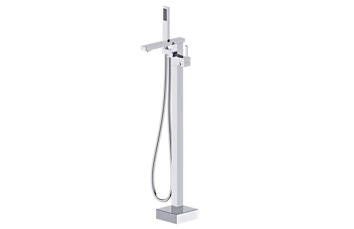Floor Standing Bath spout with Mixer and Hand shower - Polished Chrome