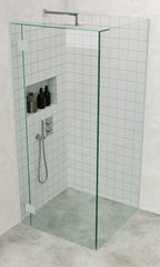Chrome Frameless Corner Shower Screen with Dry Glaze U Channels