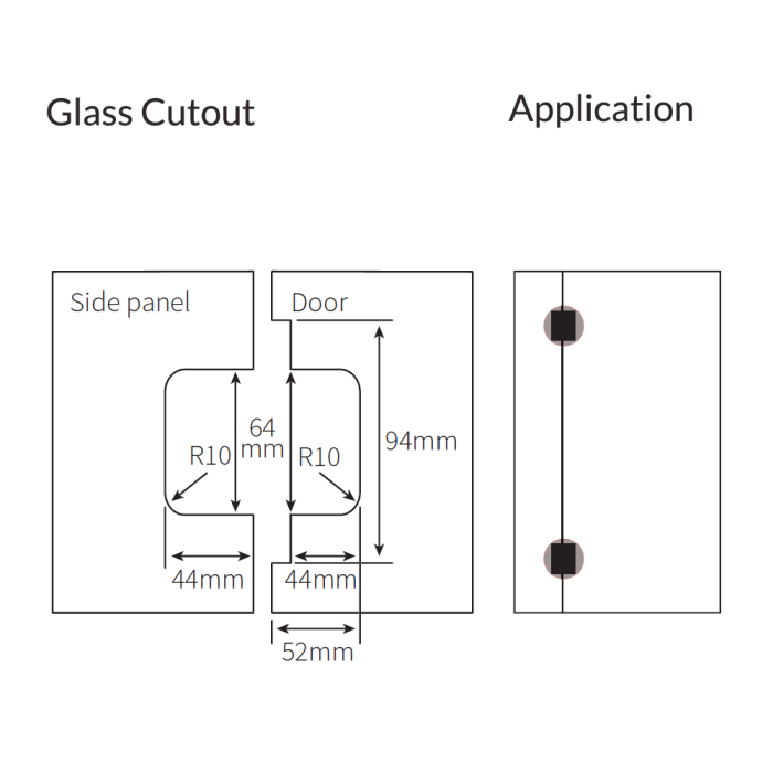 ES290OWGM – FORGE Shower Hinge Glass to Glass 90 Degree with One Way Door Stopper Gunmetal – supplier gallery view 4