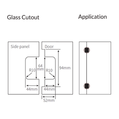 ES290OWGM – FORGE Shower Hinge Glass to Glass 90 Degree with One Way Door Stopper Gunmetal – supplier gallery view 4