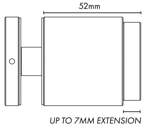 Adjustable Glass Standoff - 50mm Diameter Cap with 45mm Body