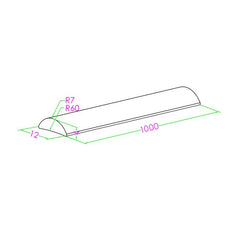 HRCLR1000 – Half Round Acrylic Water Seal Bar 1000mm – supplier gallery view 2