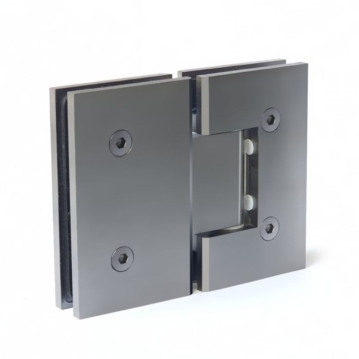 ES2HDGM – FORGE Shower Hinge Heavy Duty Glass to Glass 180 Degree Gunmetal – supplier gallery view 2