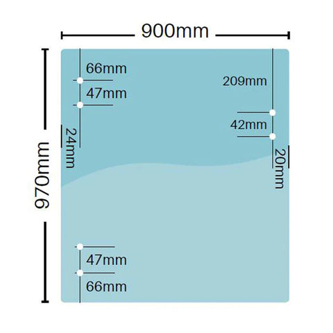 8mm Clear Toughened Heat Soaked Glass - MASTER RANGE GATE - 900mmW x 970mmH