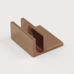 Frameless Shower Screen U Bracket Square with Horizontal Leg - Rose Gold / Copper