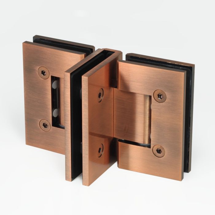 ES3AB – FORGE Shower Hinge Glass to Glass Back to Back Antique Bronze – supplier gallery view 2