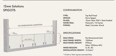 NOVA - Core Drill Balustrade Spigots - FRICTION FIT for 12mm glass.