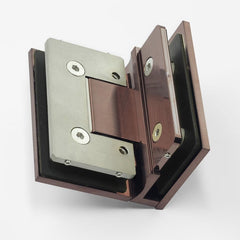Forge Frameless Shower Hinge Heavy Duty Adjustable Glass to Glass 90 Degrees - NERO Brushed Bronze