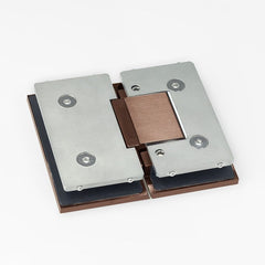 Forge Frameless Shower Hinge Heavy Duty Adjustable Glass to Glass 180 Degrees - NERO Brushed Bronze