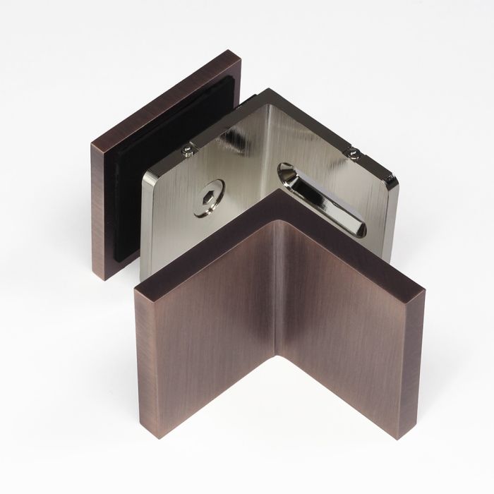 SB50ADJBRZ – Bracket Glass to Wall 90 Degree Adjustable Nero Brushed Bronze – supplier gallery view 2