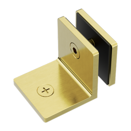 Bracket Square Glass to Wall 90 Degree Nero Brushed Gold