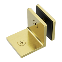 Bracket Square Glass to Wall 90 Degree Nero Brushed Gold
