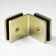 Bracket Square Glass to Glass 90 Degree Nero Brushed Gold