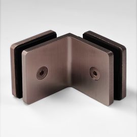 Bracket Square Glass to Glass 90 Degree Nero Brushed Bronze