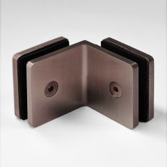 Bracket Square Glass to Glass 90 Degree Nero Brushed Bronze