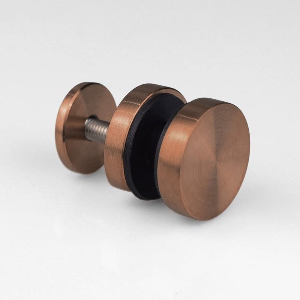 FORGE Frameless Sliding Shower Side Panel Mounts Brushed Rose Gold / Copper